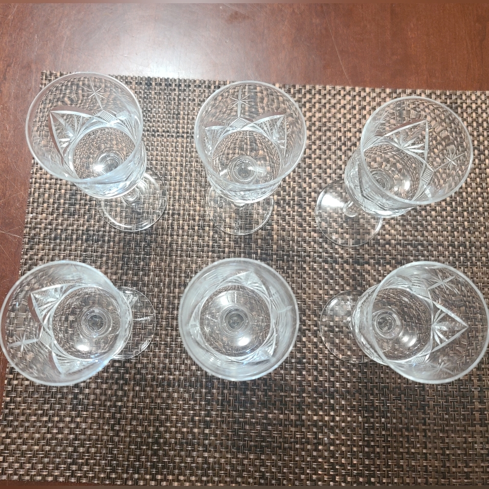 Crystal Wine Glasses, set of six